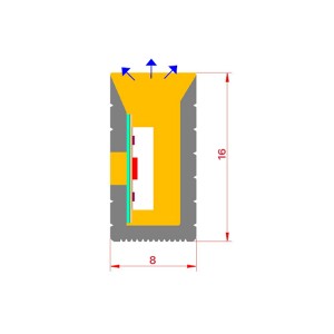 FREE CUT SIDE-BEND 0816 12.8W DC24V 650LM 3000K Neon Flex